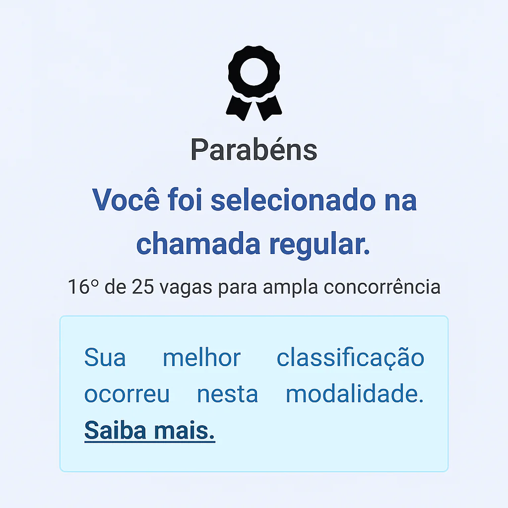 Imagem de referência de aprovação na chamada regular